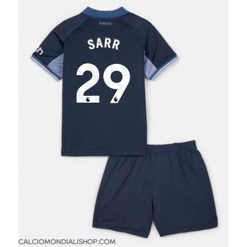 Maglie da calcio Tottenham Hotspur Pape Matar Sarr #29 Seconda Maglia Bambino 2023-24 Manica Corta (+ Pantaloni corti)